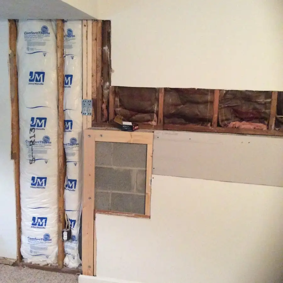 Wall insulation replacement during Structural Drying in Compton